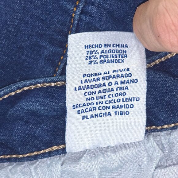 Revolution by Revolt Faded Jean Women 22W Dark Denim Stretch Tapered Distressed - Picture 9 of 16